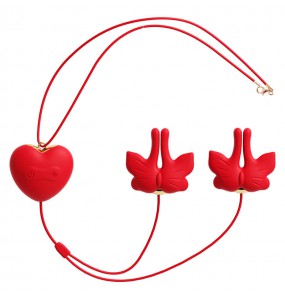 MizzZee - Butterfly Nipple Clamps (Chargeable - Red)